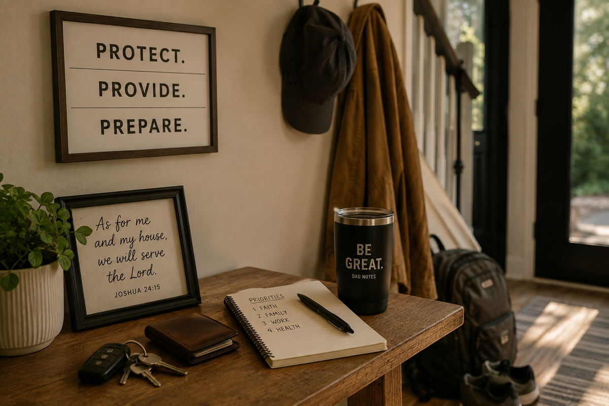 Dad Notes Protect Provide Prepare editorial image for article about how to be a better dad